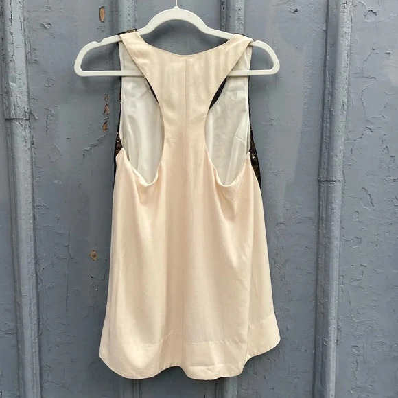 Rag & Bone Bahia Sleeveless Gold Sequin Silk Blouse, Size M - Picture 4 of 11
